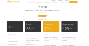 Surveybot pricing plan - TrendinSaas