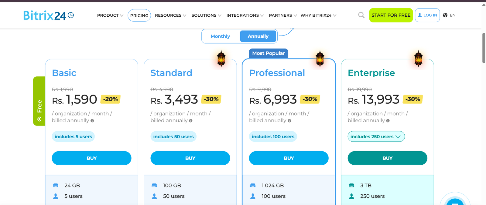 Bitrix24 provides its calendar and appointment scheduling features for free