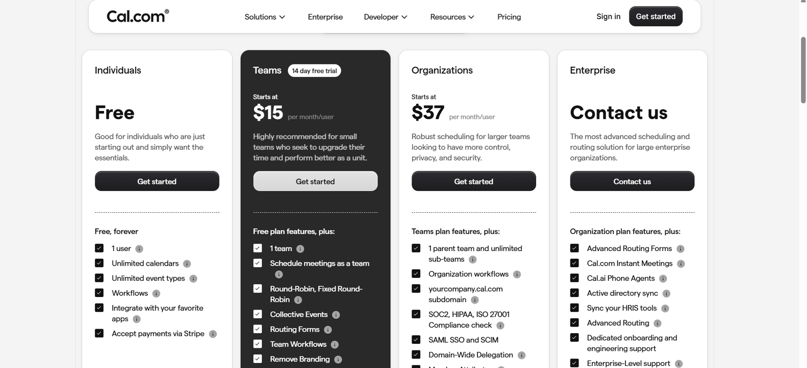 Cal offers a Free Forever plan with essential scheduling features