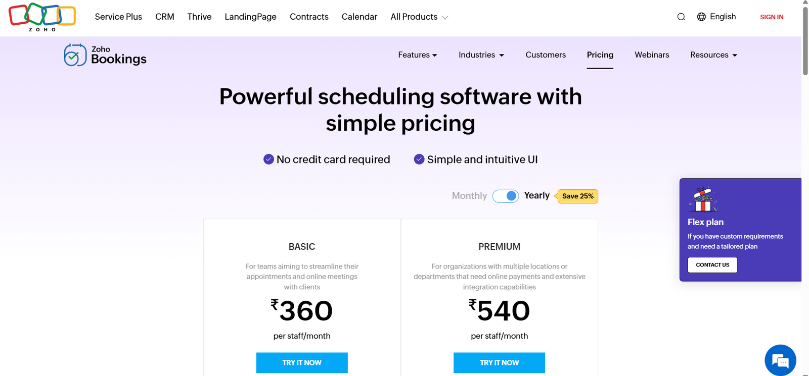 Zoho Booking pricing 2025