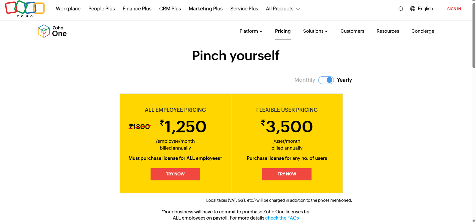 Zoho one is all in one solution for best business management software